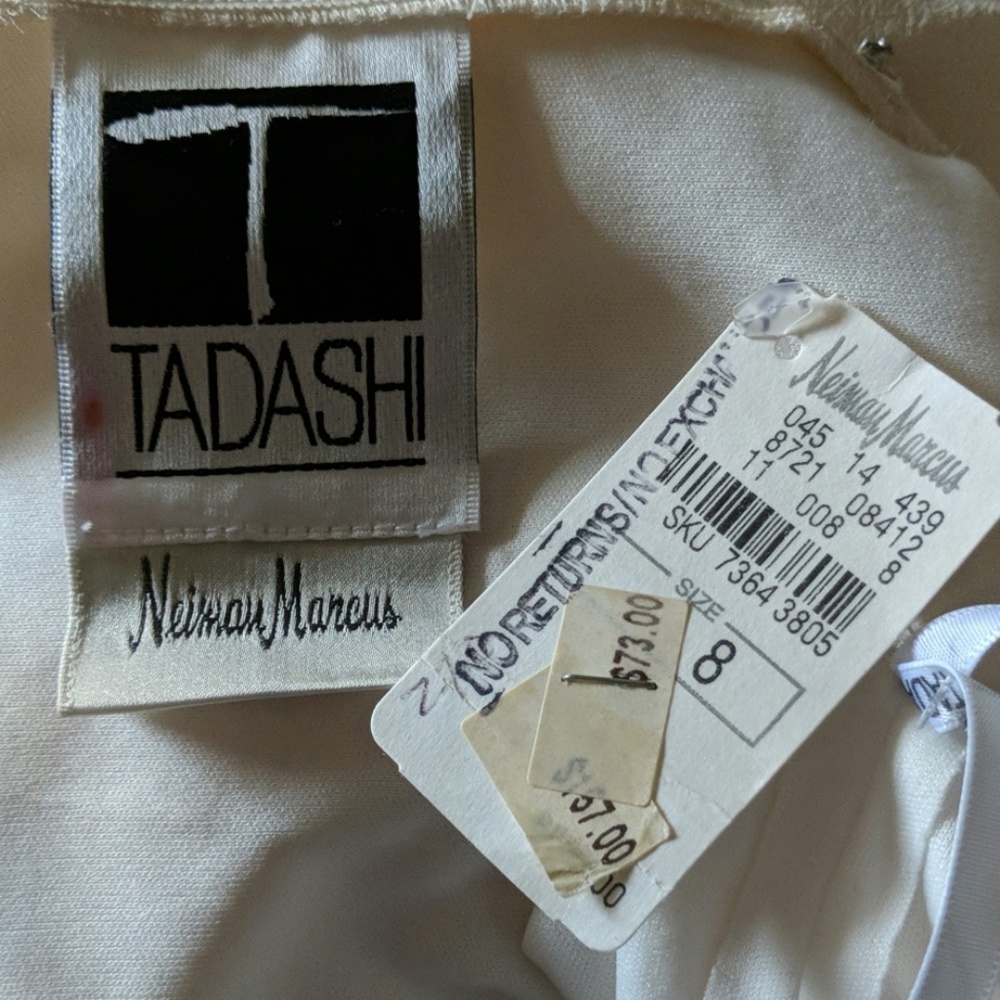 Neiman Marcus cream silk top blouse unique - Picture 8 of 9